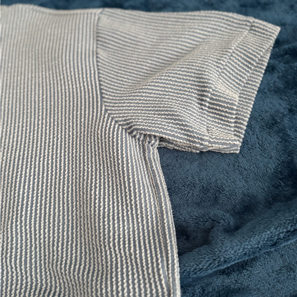 **SOLD *** Zenana Ribbed Blue Lounge Set - Picture 4 of 6